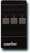 Remote control w/3 buttons for a Genie DIP-switch garage door opener